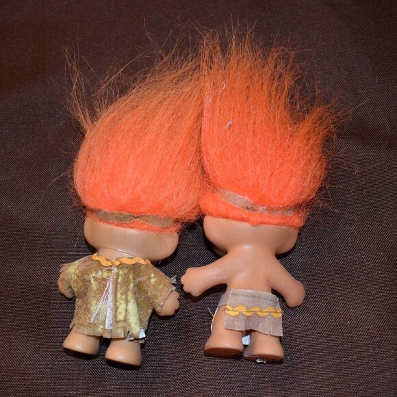 American Native Boy and Girl Troll Dolls  - 1990's - Picture 2 of 3